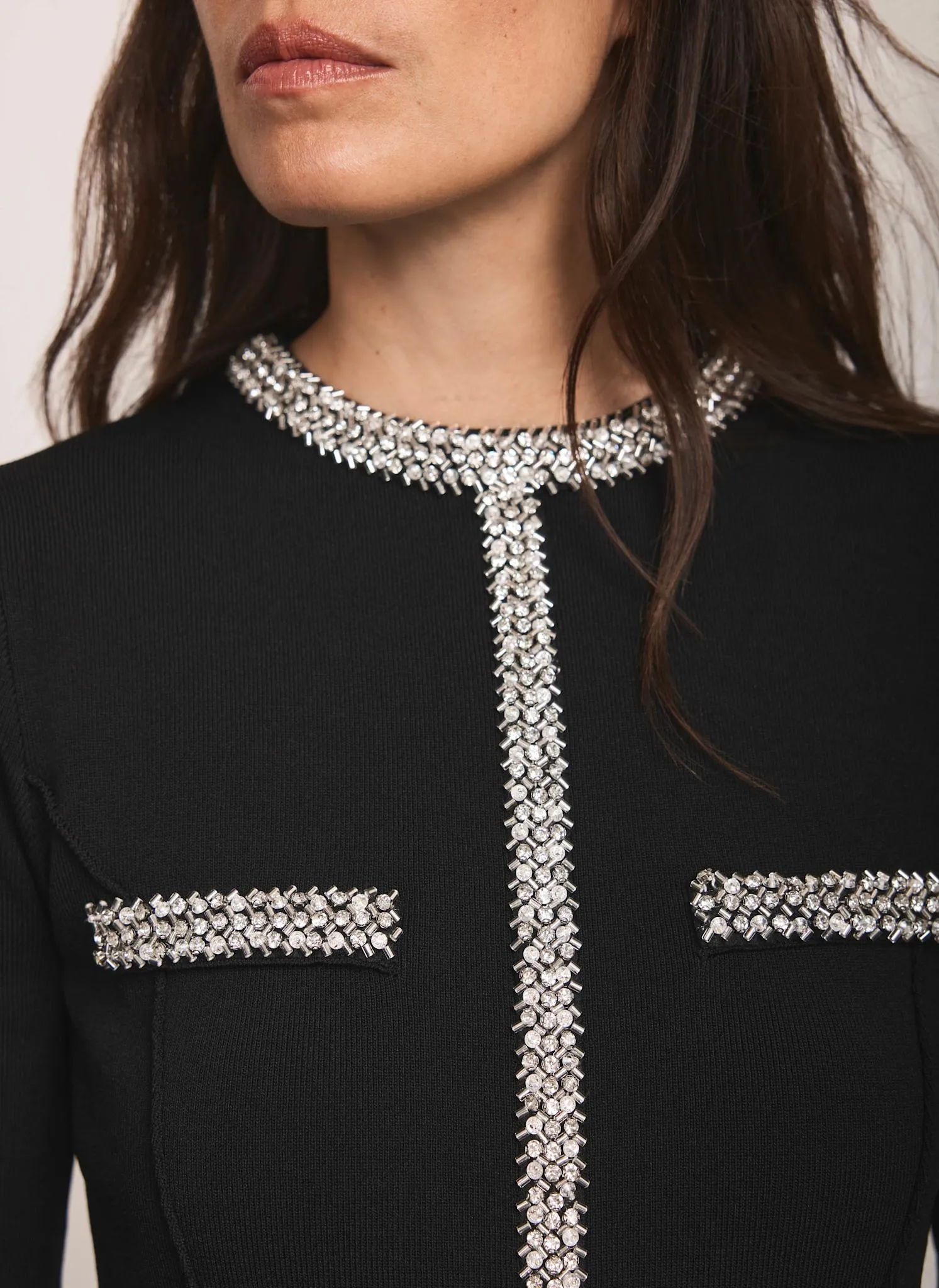 Black Embellished Trim Mini Dress sold by Mint Velvet product image thumbnail 4