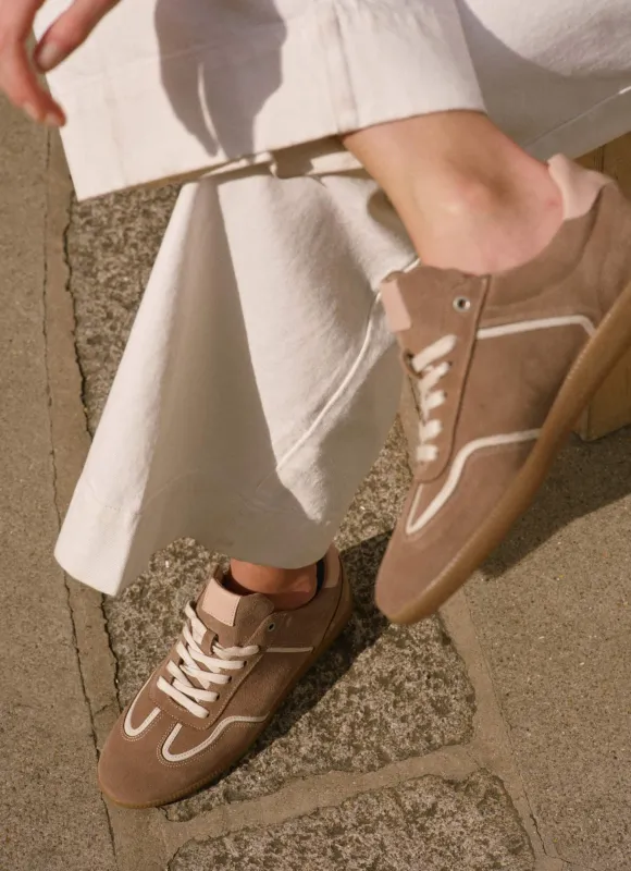 Romy Tan Suede Trainer made by Mint Velvet