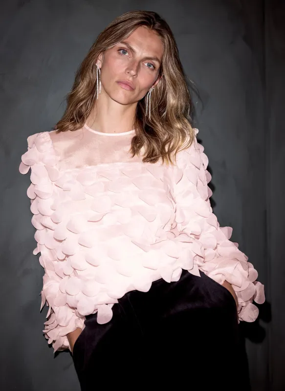 Pink Applique Textured Top sold by Mint Velvet