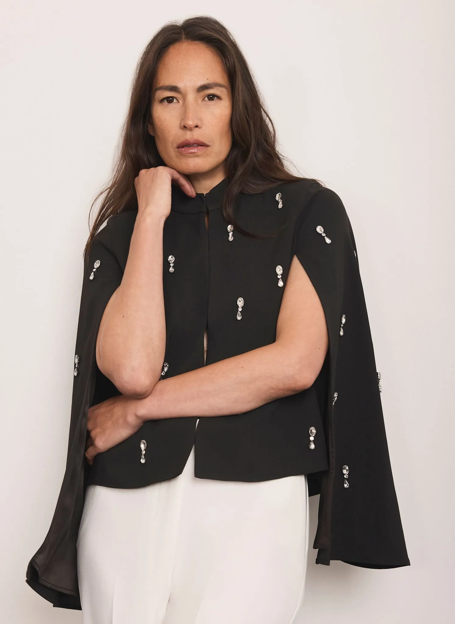 Black Embellished Cape Top sold by Mint Velvet product image thumbnail 2