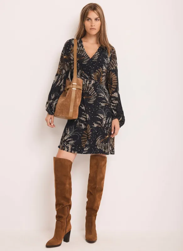 Navy Printed Mini Dress sold by Mint Velvet