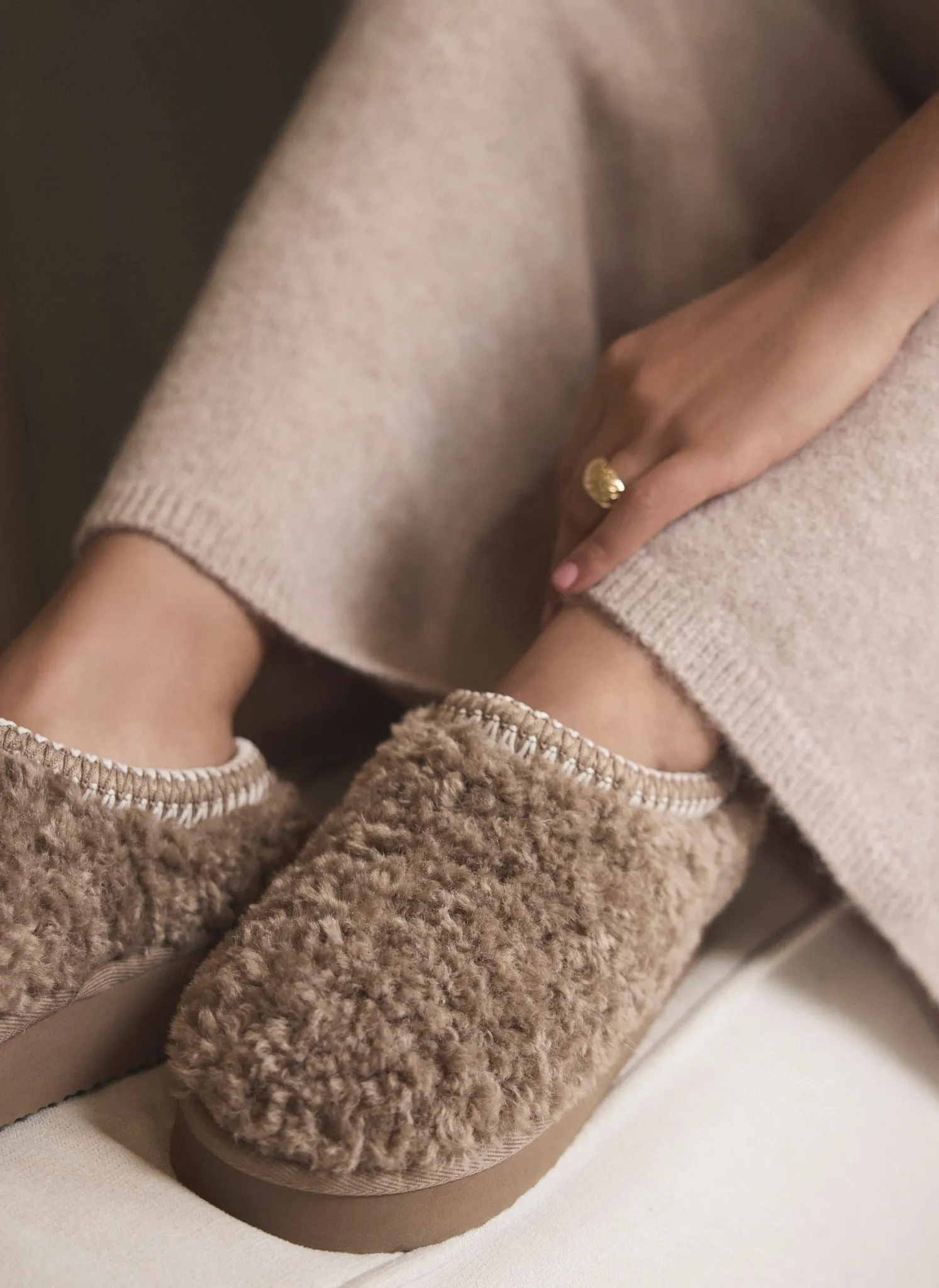 Neutral Borg Slippers sold by Mint Velvet product image thumbnail 3