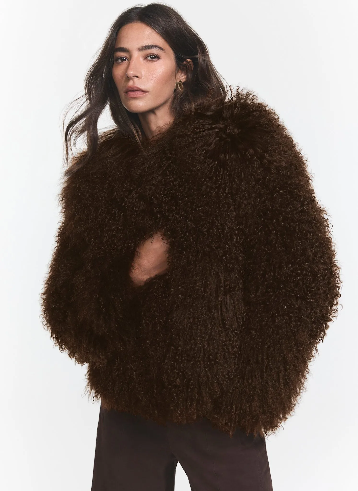 Brown Mongolian Fur Jacket sold by Mint Velvet product image thumbnail 3