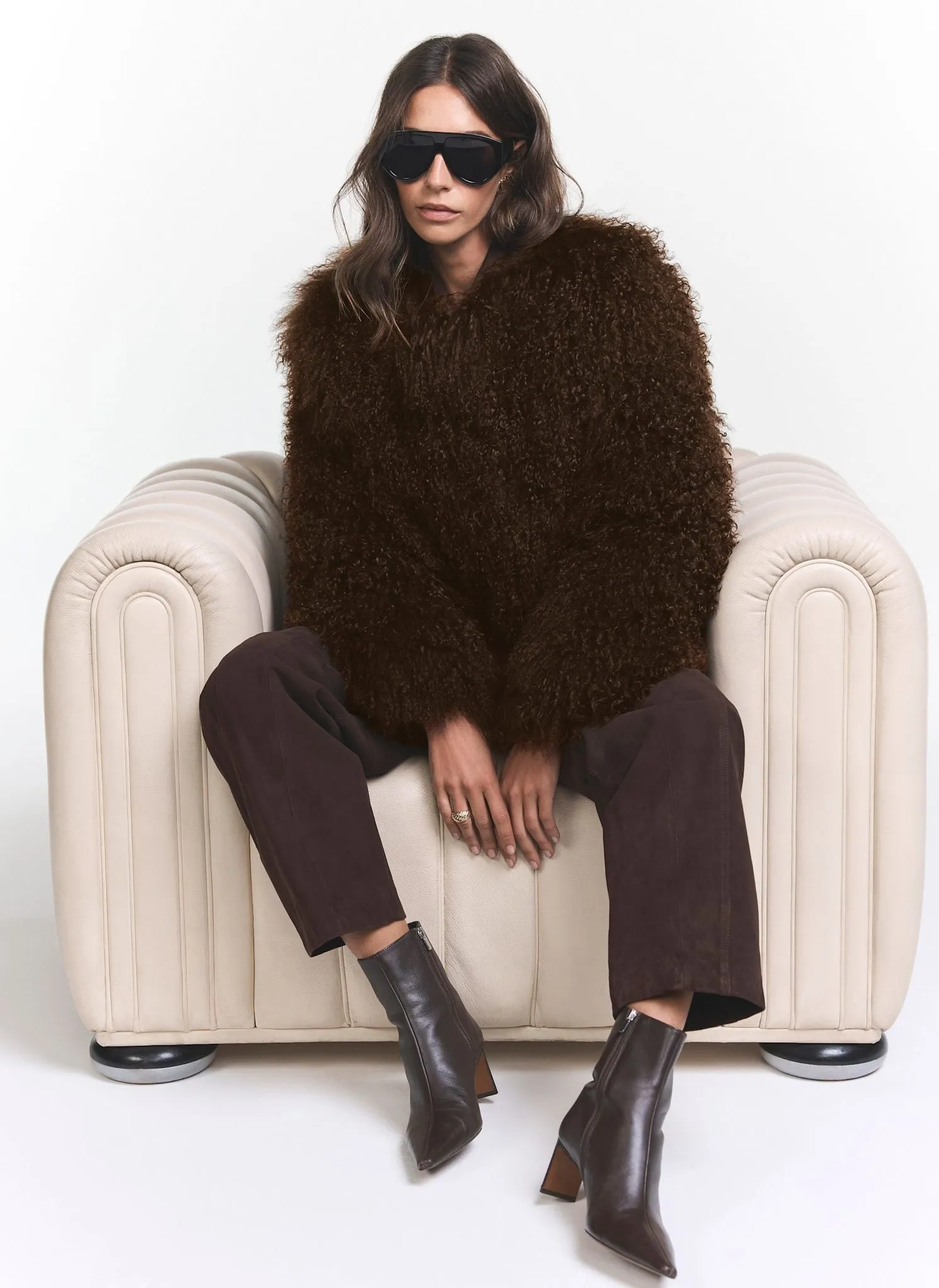 Brown Mongolian Fur Jacket sold by Mint Velvet