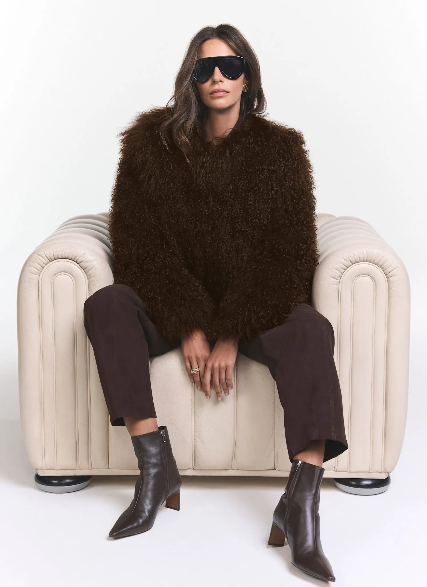 Brown Mongolian Fur Jacket sold by Mint Velvet product image thumbnail 5