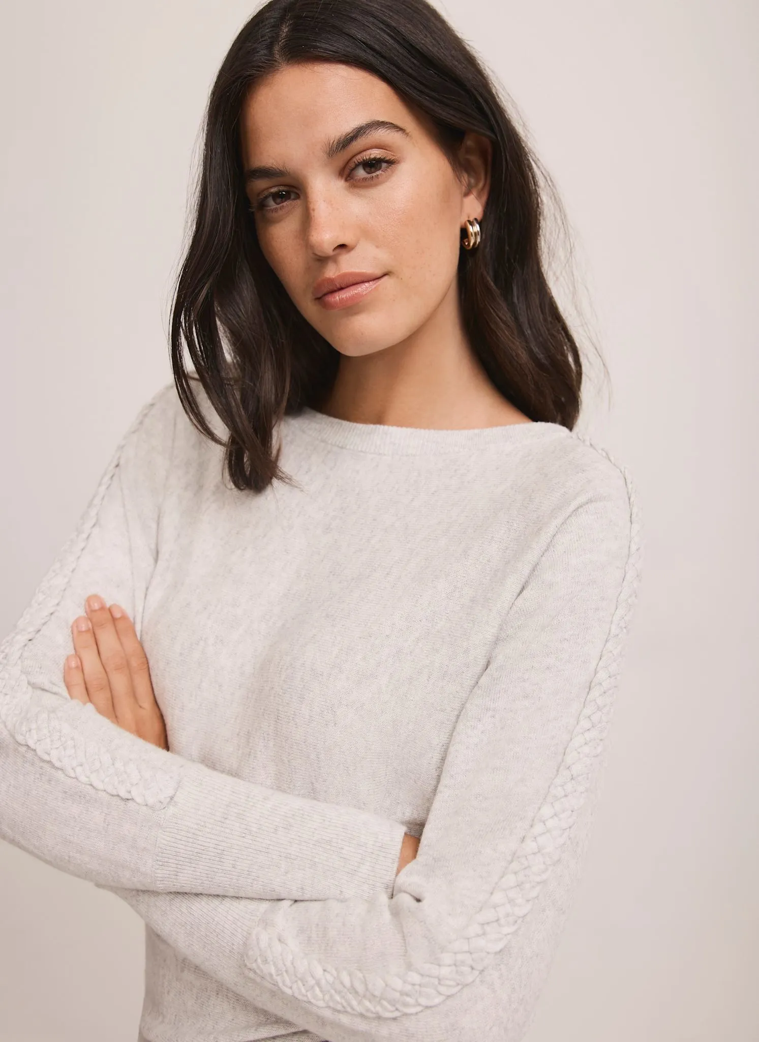 Grey Cotton Blend Batwing Jumper sold by Mint Velvet product image thumbnail 5