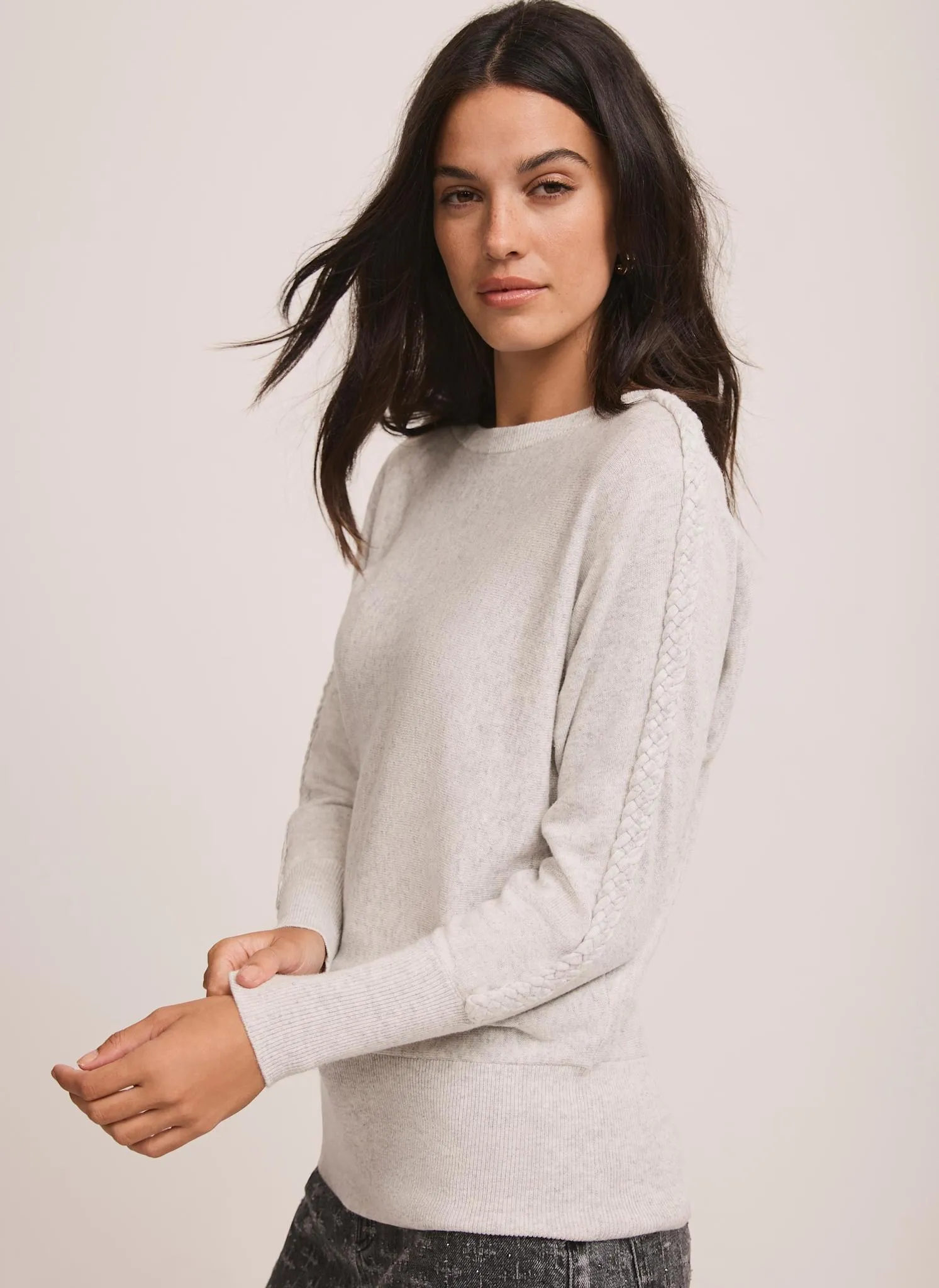 Grey Cotton Blend Batwing Jumper sold by Mint Velvet product image thumbnail 2