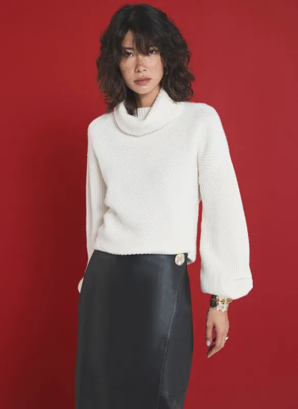 Cream Cashmere Blend Tuck Detail Jumper sold by Mint Velvet