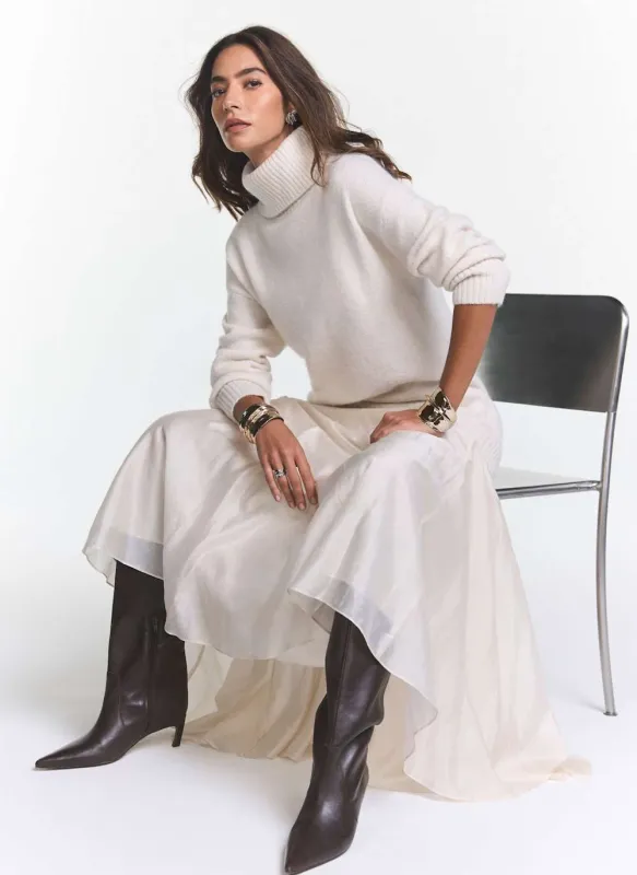 Cream Layered Jumper Maxi Dress sold by Mint Velvet