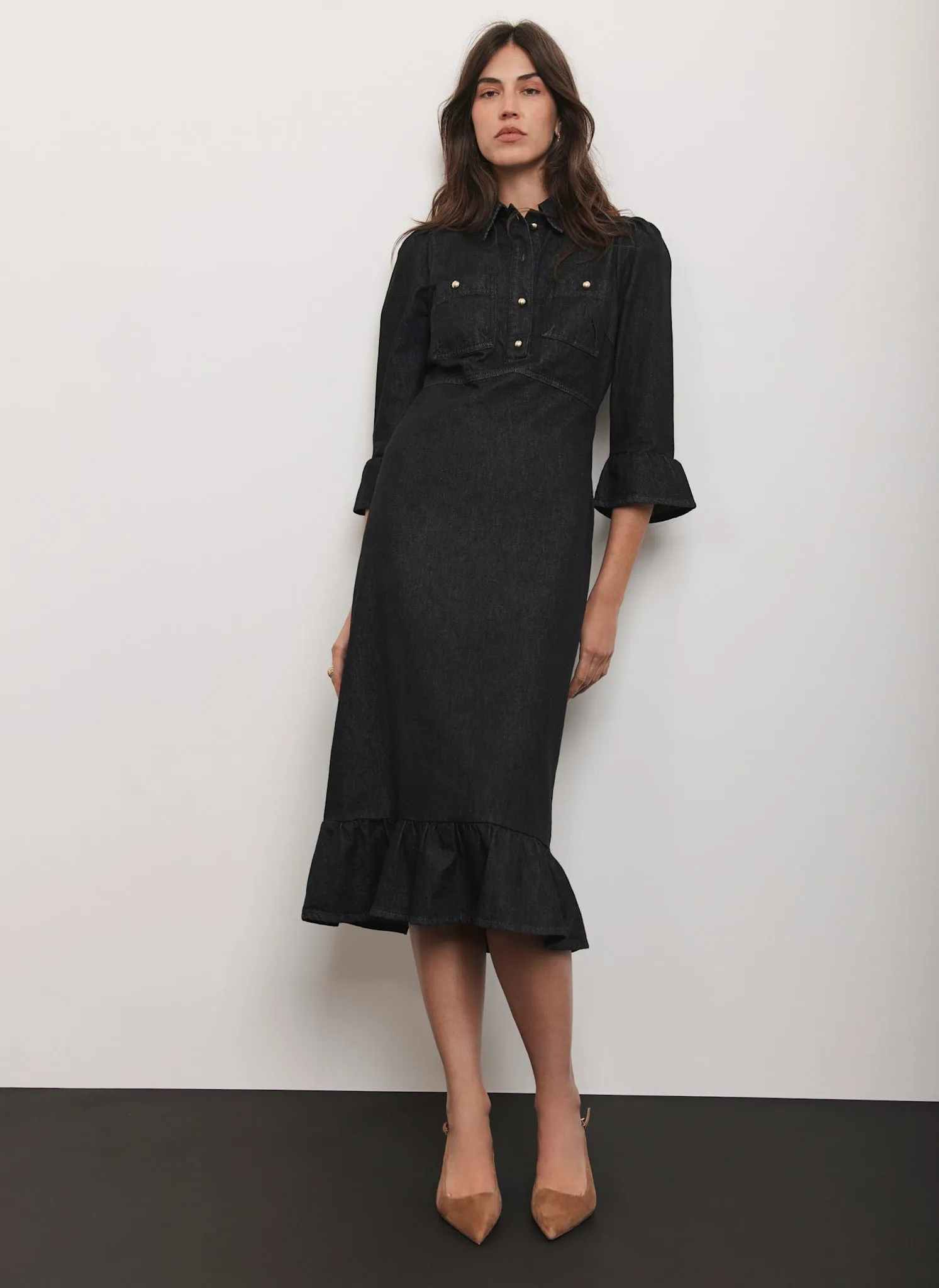 Black Denim Midi Shirt Dress sold by Mint Velvet product image thumbnail 4
