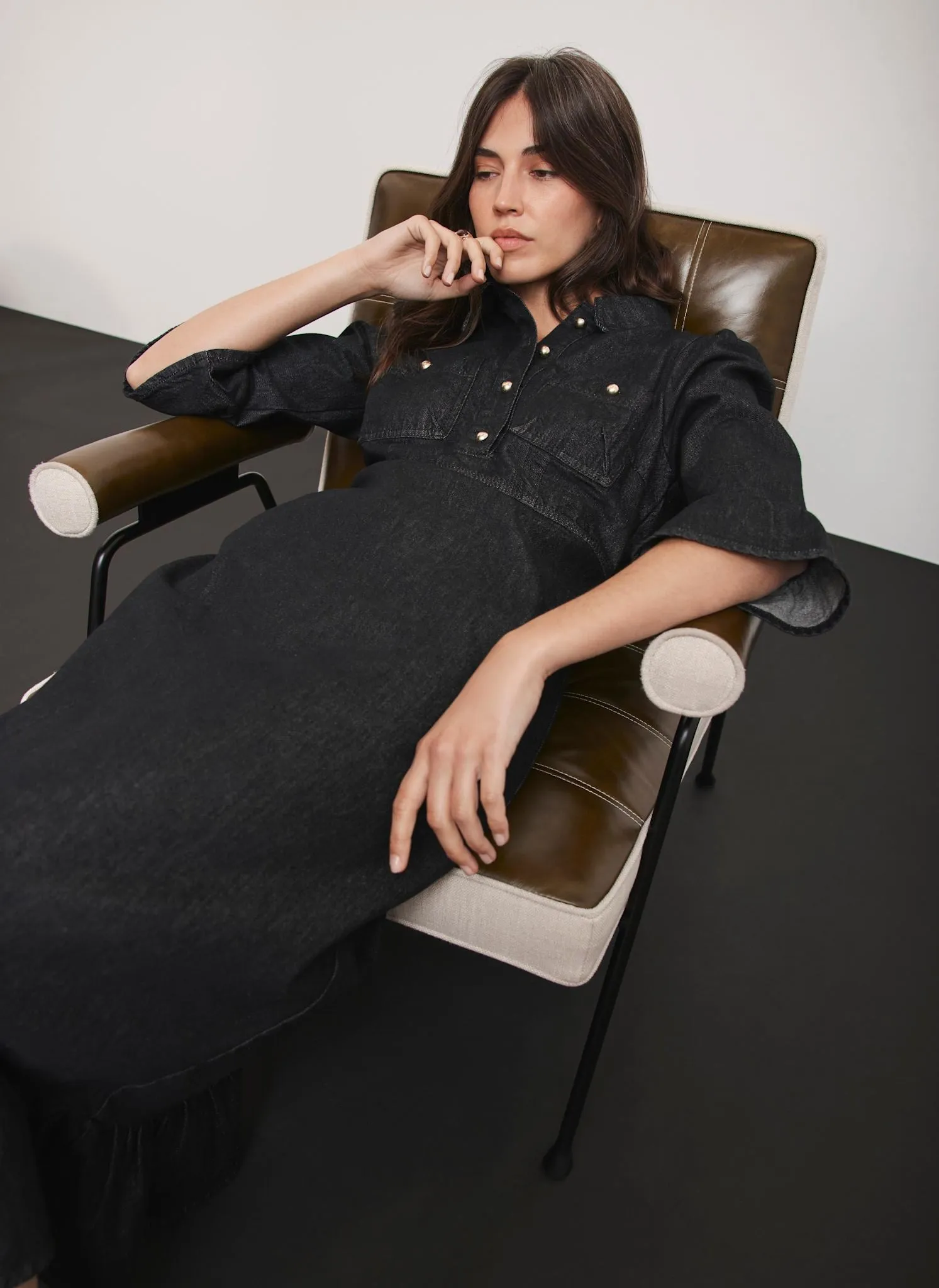 Black Denim Midi Shirt Dress sold by Mint Velvet product image thumbnail 2