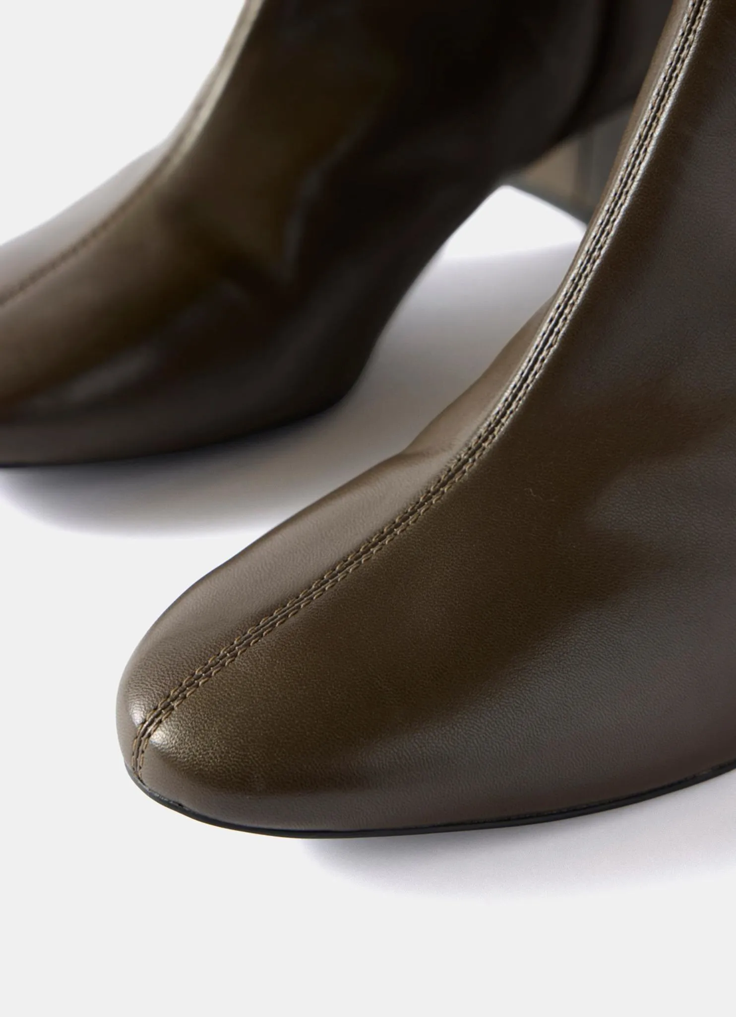 Flo Khaki Leather Ankle Boots sold by Mint Velvet product image thumbnail 3