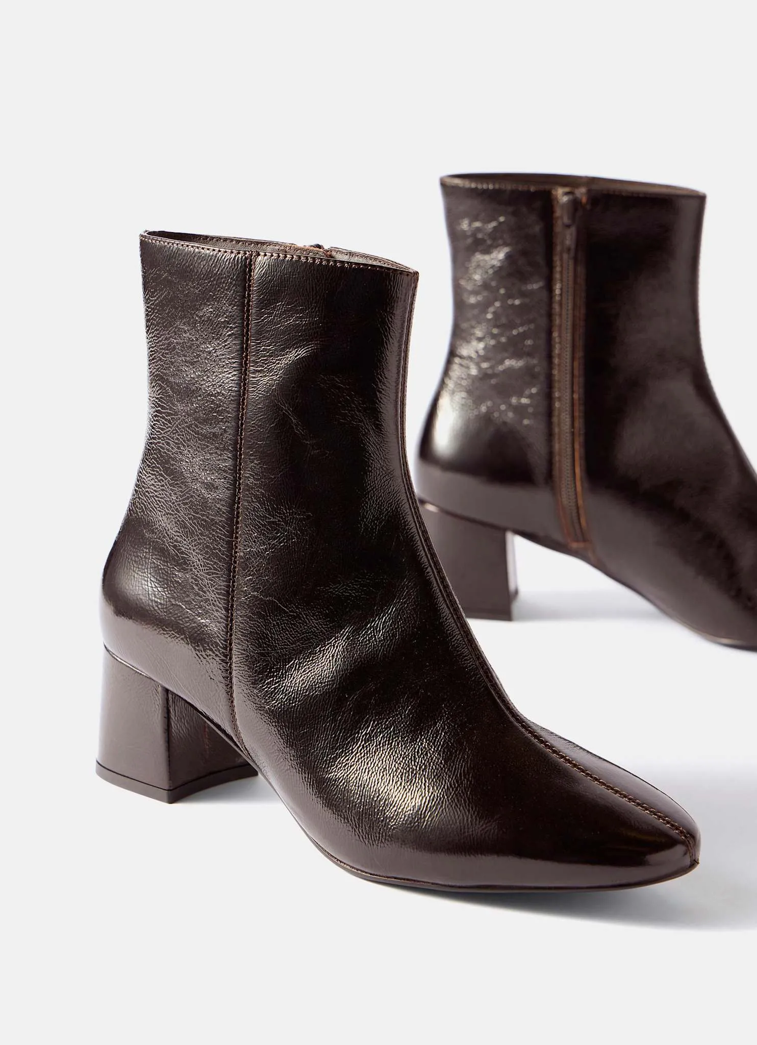 Flo Burgundy Leather Ankle Boots sold by Mint Velvet product image thumbnail 5