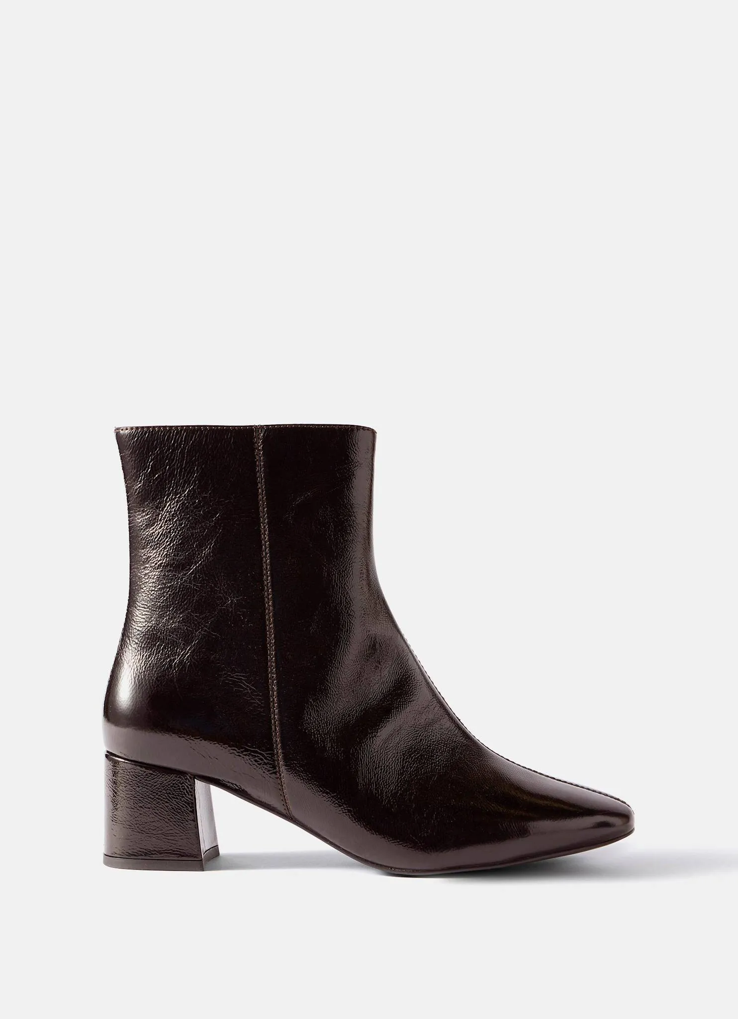 Flo Burgundy Leather Ankle Boots sold by Mint Velvet