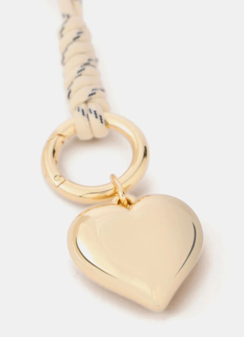 Cream Cord Heart Bag Charm sold by Mint Velvet product image thumbnail 2