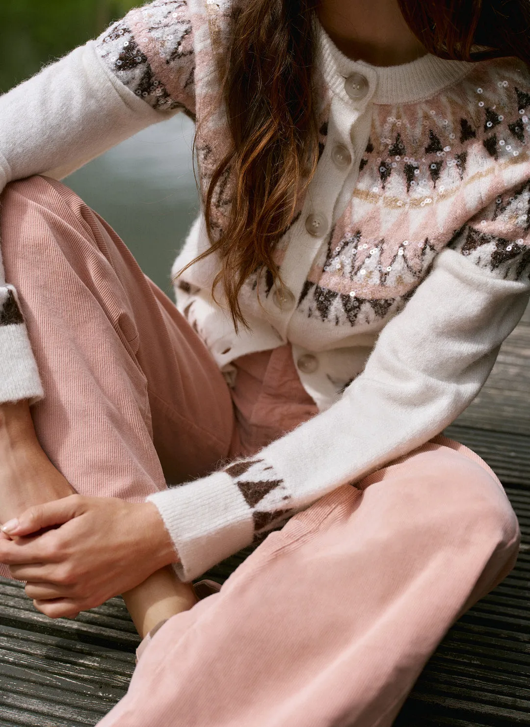 Cream Fair Isle Sequin Cardigan sold by Mint Velvet product image thumbnail 4