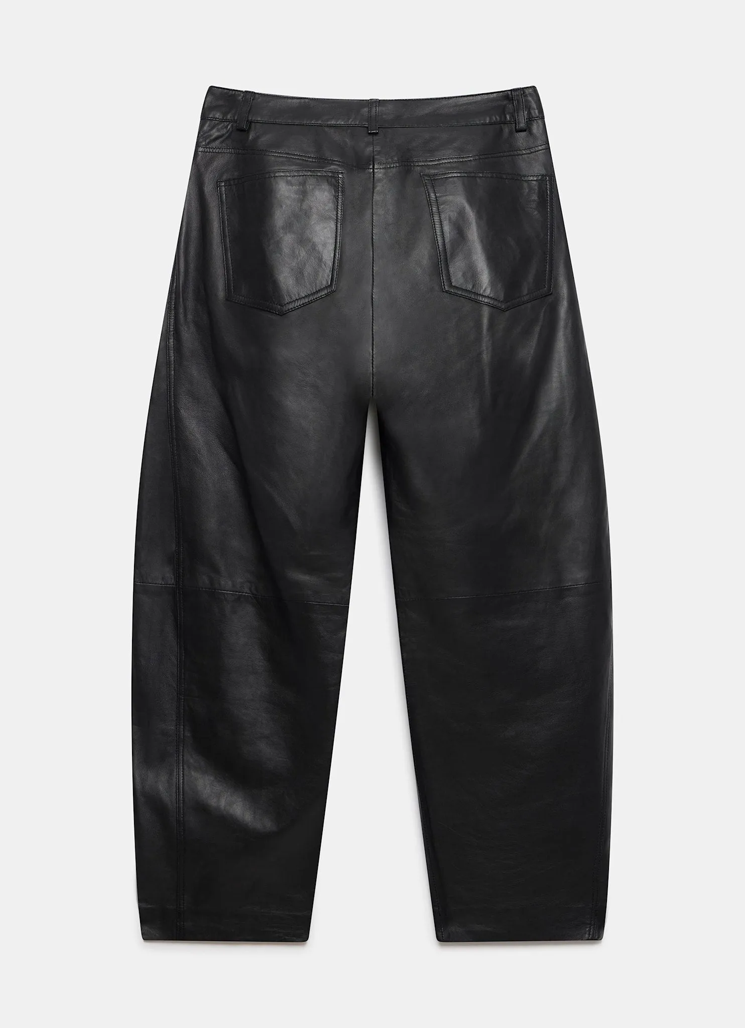 Black Leather Barrel Leg Trousers sold by Mint Velvet product image thumbnail 5