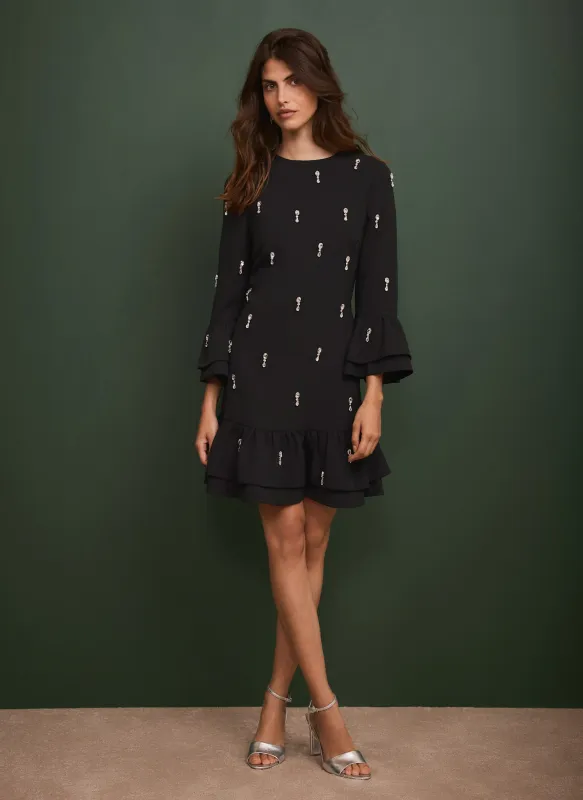 Black Embellished Mini Dress sold by Mint Velvet