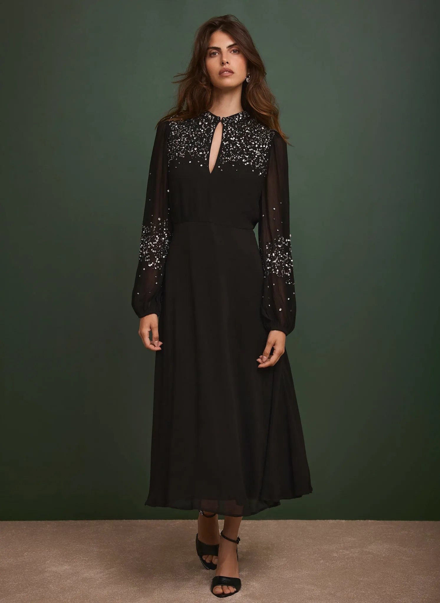Black Embellished Midi Dress sold by Mint Velvet product image thumbnail 4