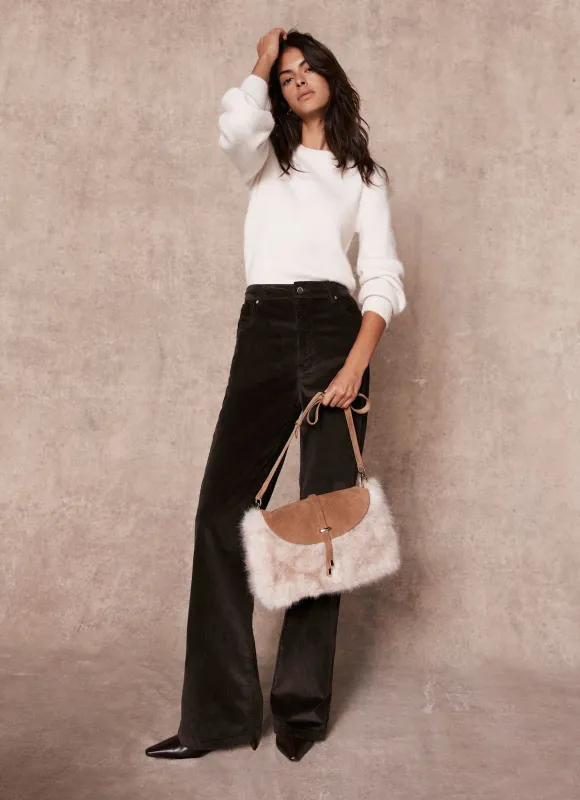 Brown Corduroy Flared Trousers sold by Mint Velvet