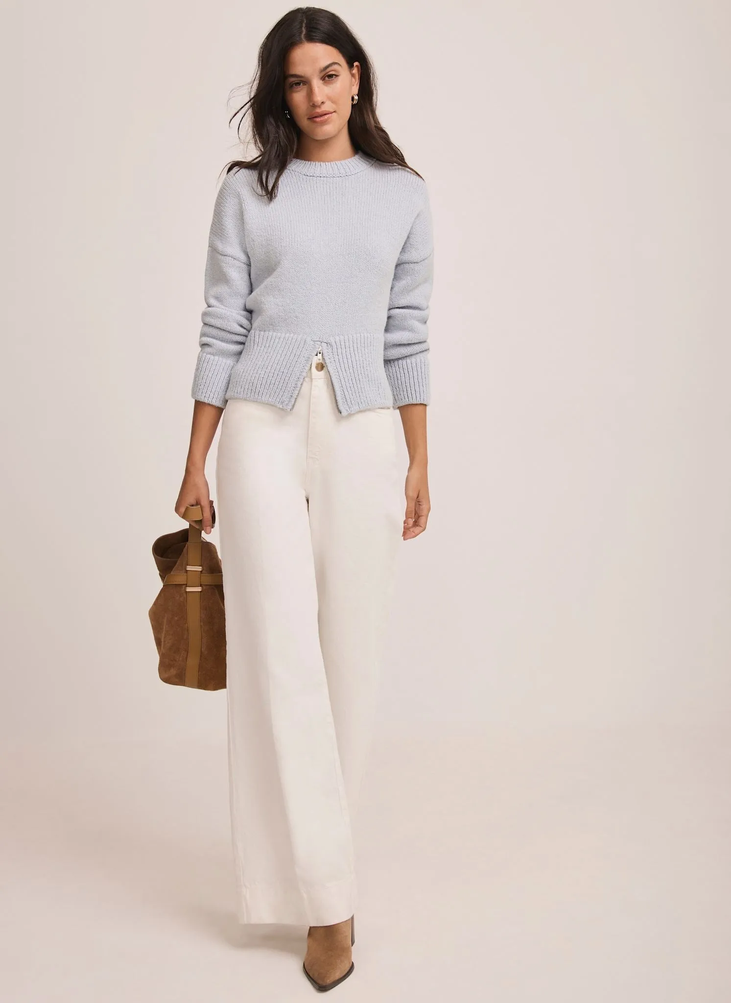Blue Knit Zip Hem Jumper sold by Mint Velvet product image thumbnail 3