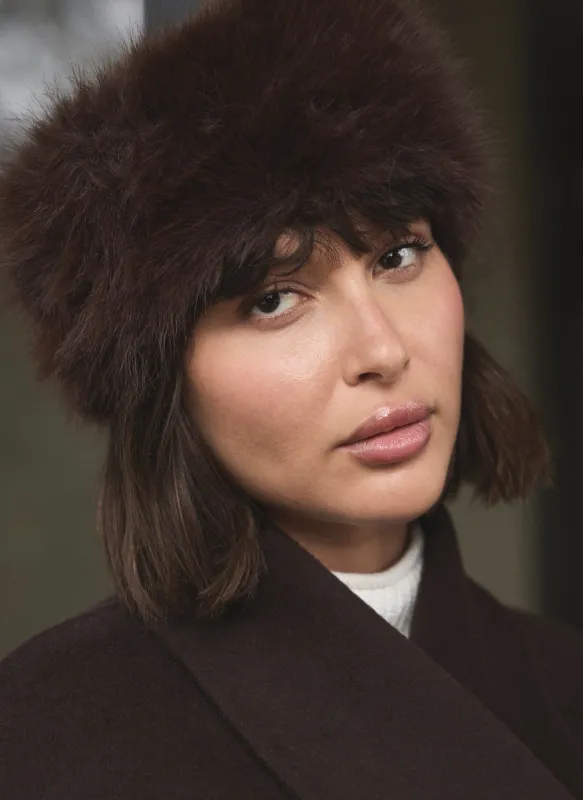 Brown Faux Fur Headband sold by Mint Velvet