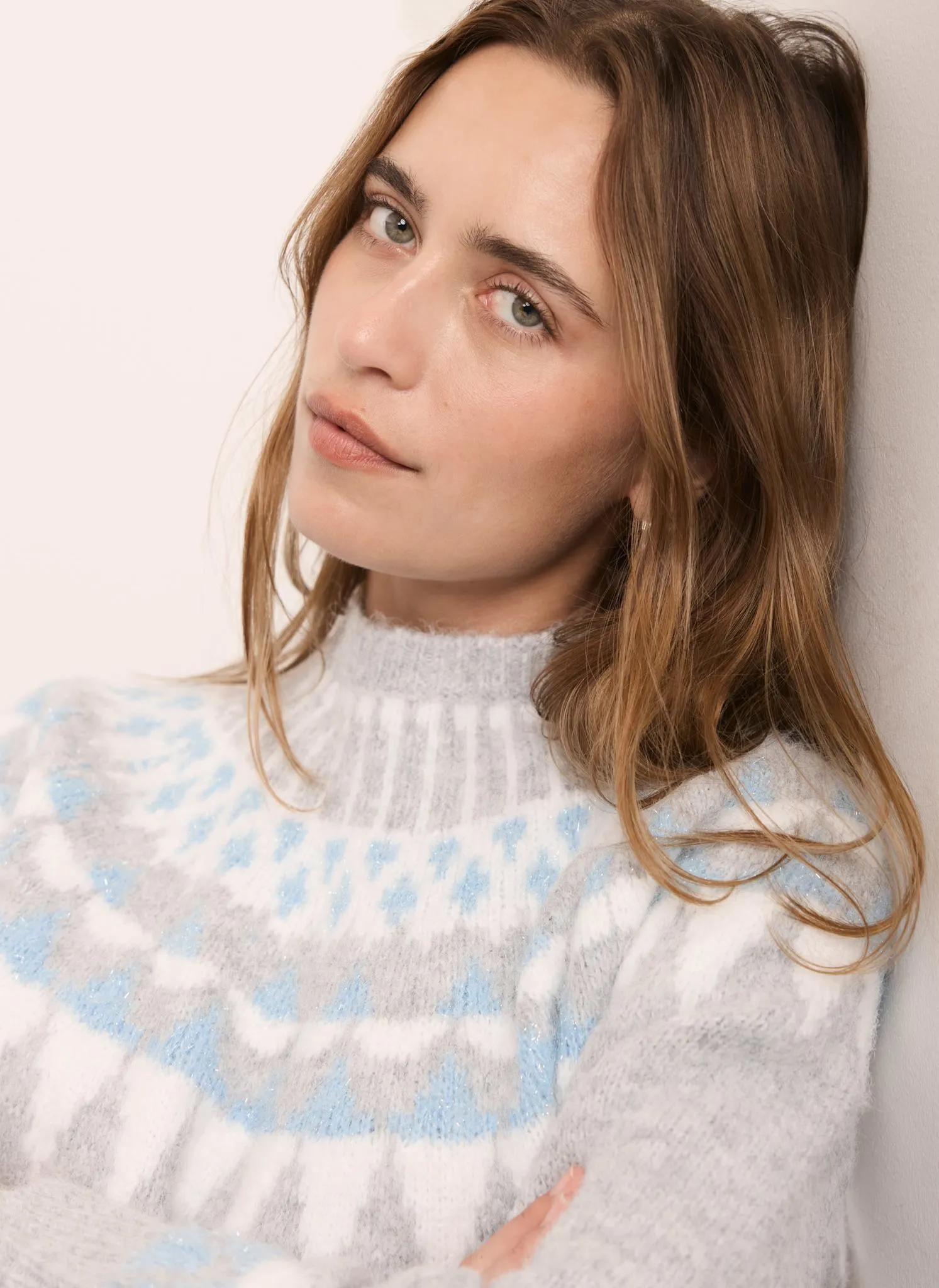 Grey Sparkle Fair Isle Knit Jumper sold by Mint Velvet product image thumbnail 5