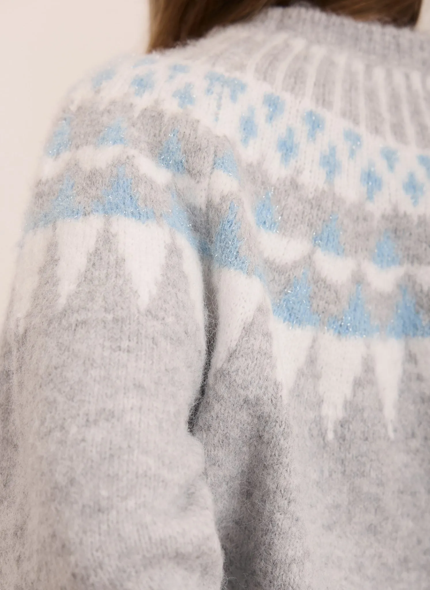 Grey Sparkle Fair Isle Knit Jumper sold by Mint Velvet product image thumbnail 4