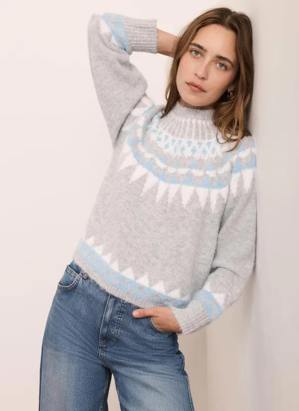 Grey Sparkle Fair Isle Knit Jumper sold by Mint Velvet
