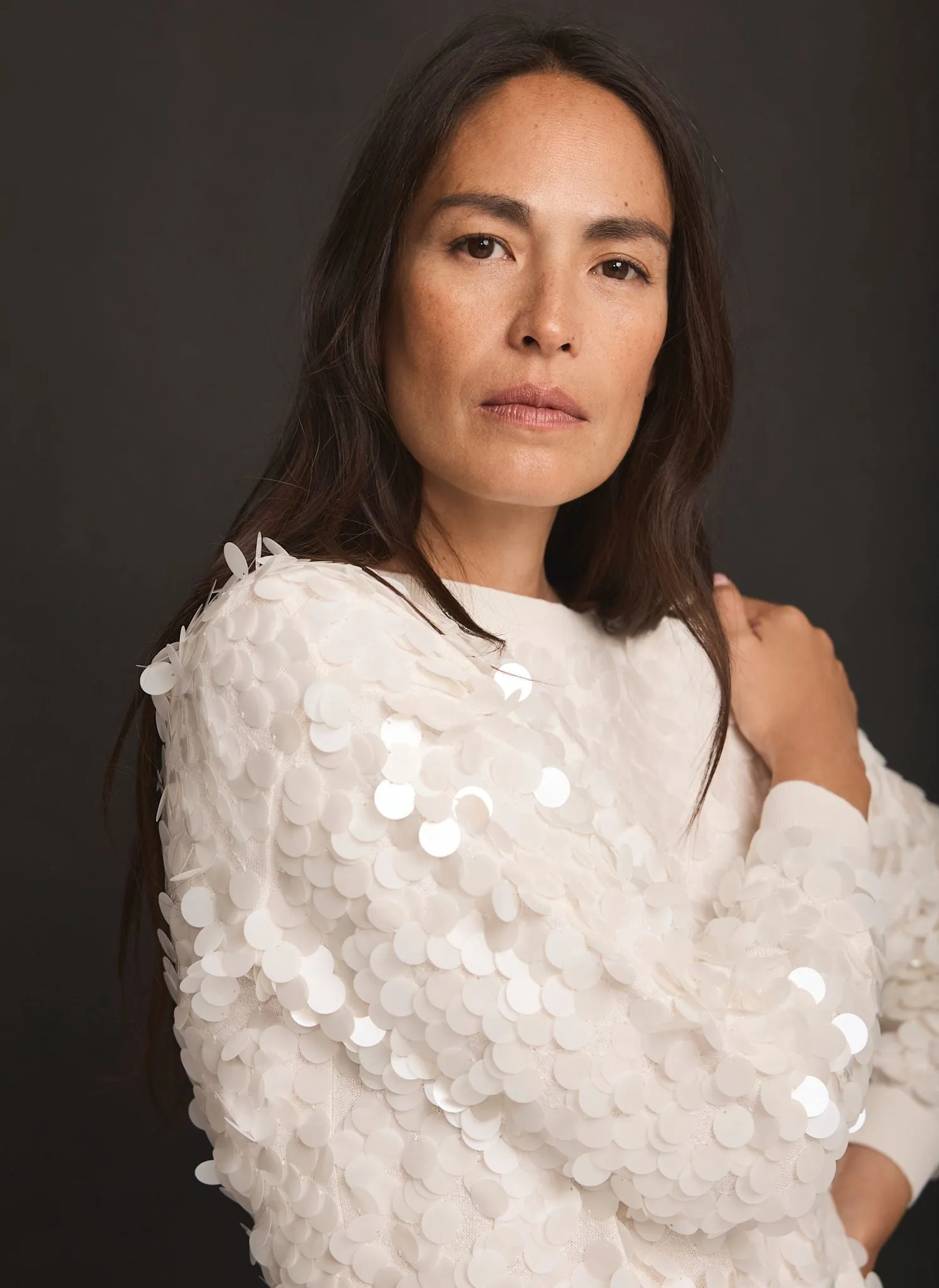 Cream Sequin Batwing Jumper sold by Mint Velvet product image thumbnail 3