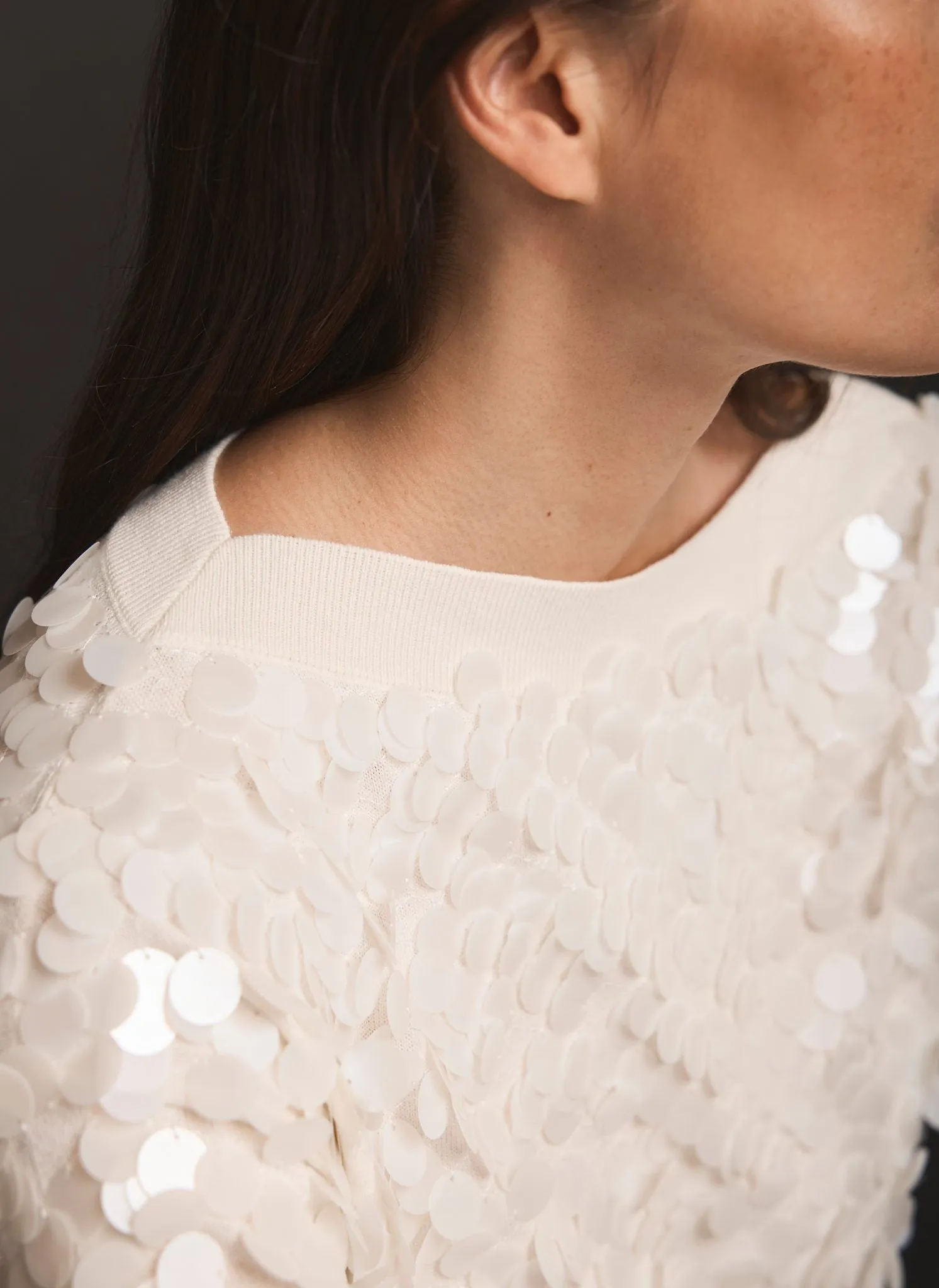 Cream Sequin Batwing Jumper sold by Mint Velvet product image thumbnail 5