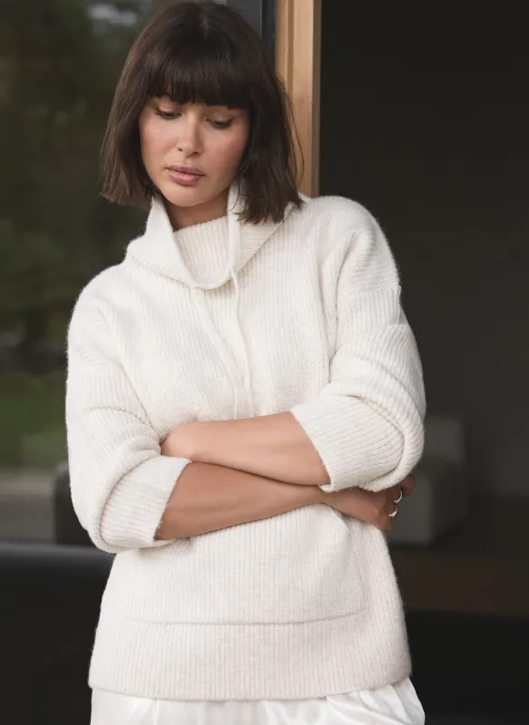 Cream Funnel Neck Knit Jumper sold by Mint Velvet