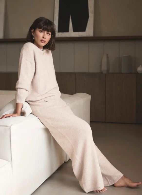 Neutral Wool Blend Wide Leg Trousers sold by Mint Velvet