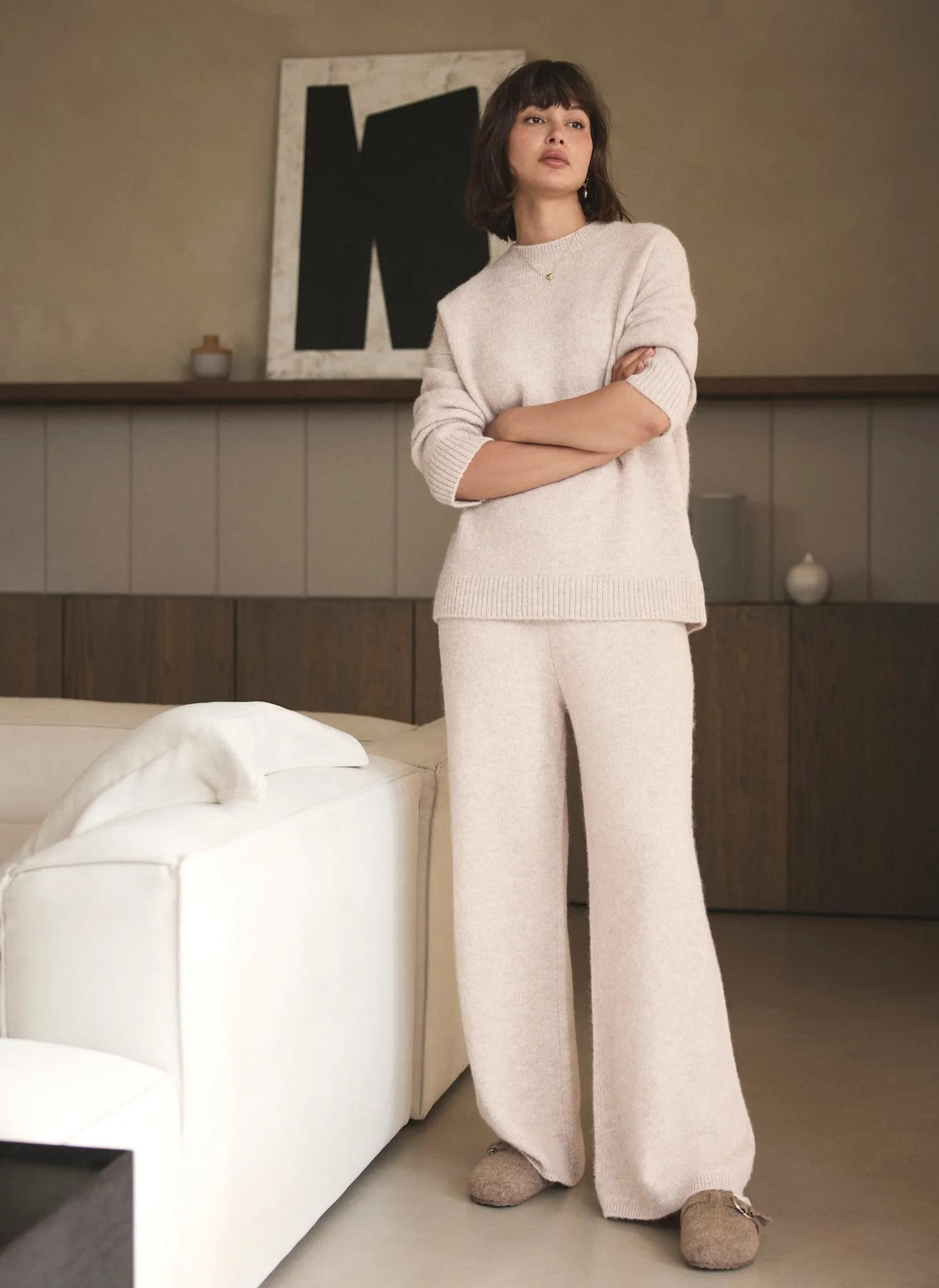 Neutral Wool Blend Longline Knit Jumper sold by Mint Velvet product image thumbnail 5