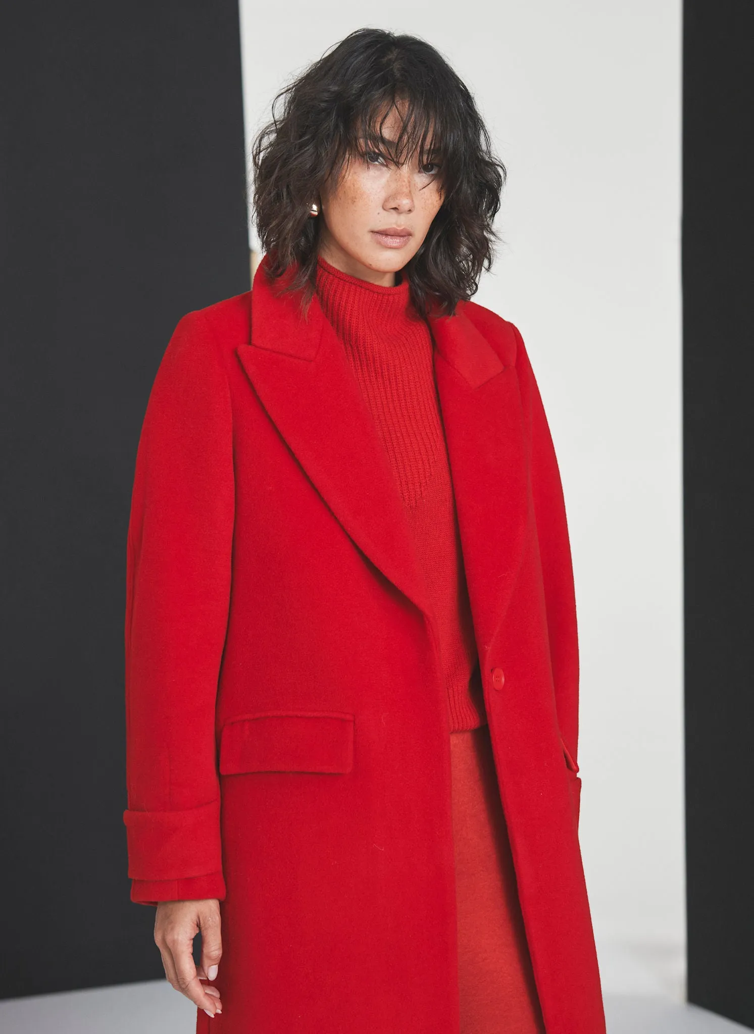 Red Wool Blend Maxi Coat sold by Mint Velvet product image thumbnail 4