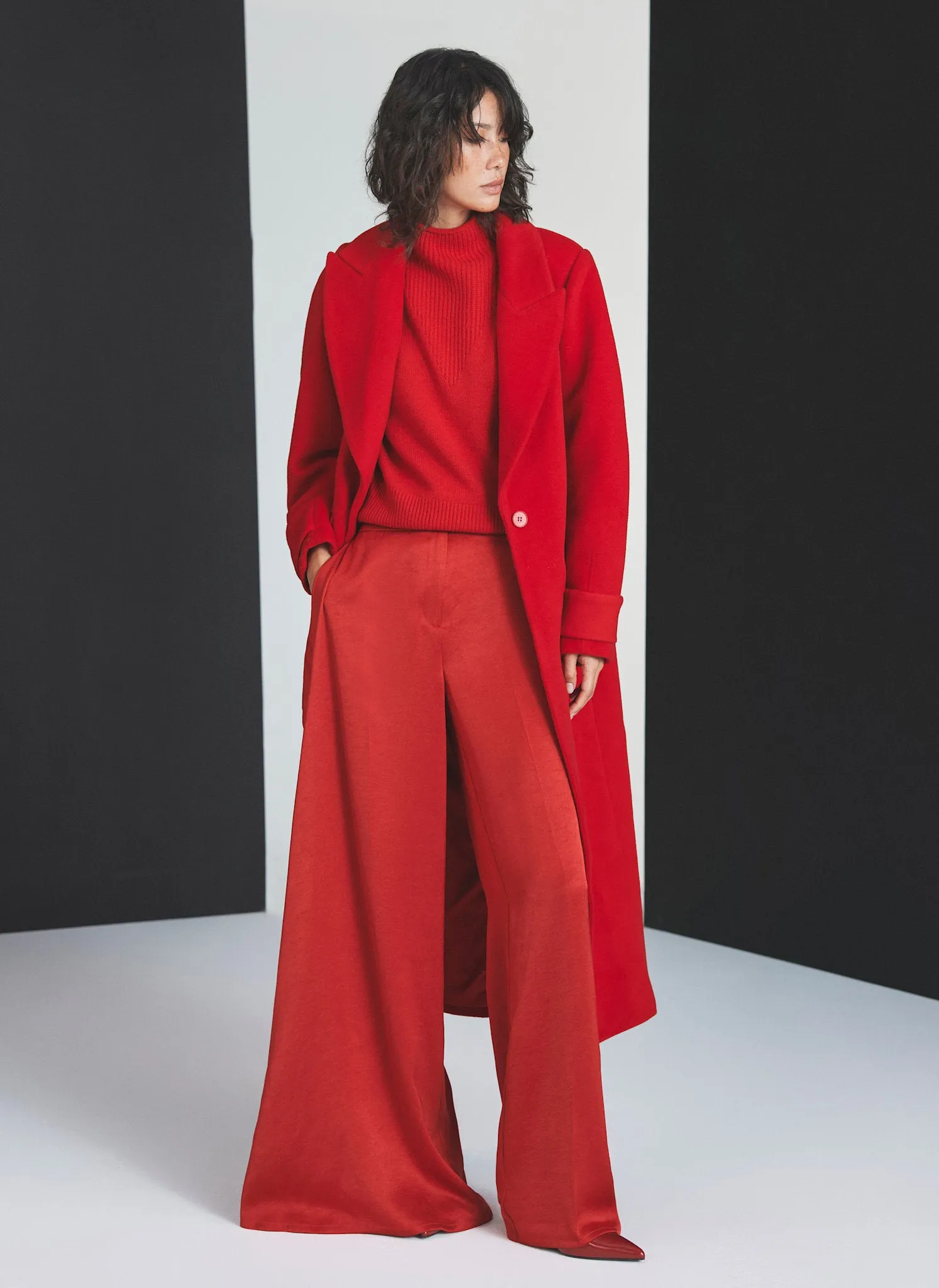 Red Wool Blend Maxi Coat sold by Mint Velvet product image thumbnail 2
