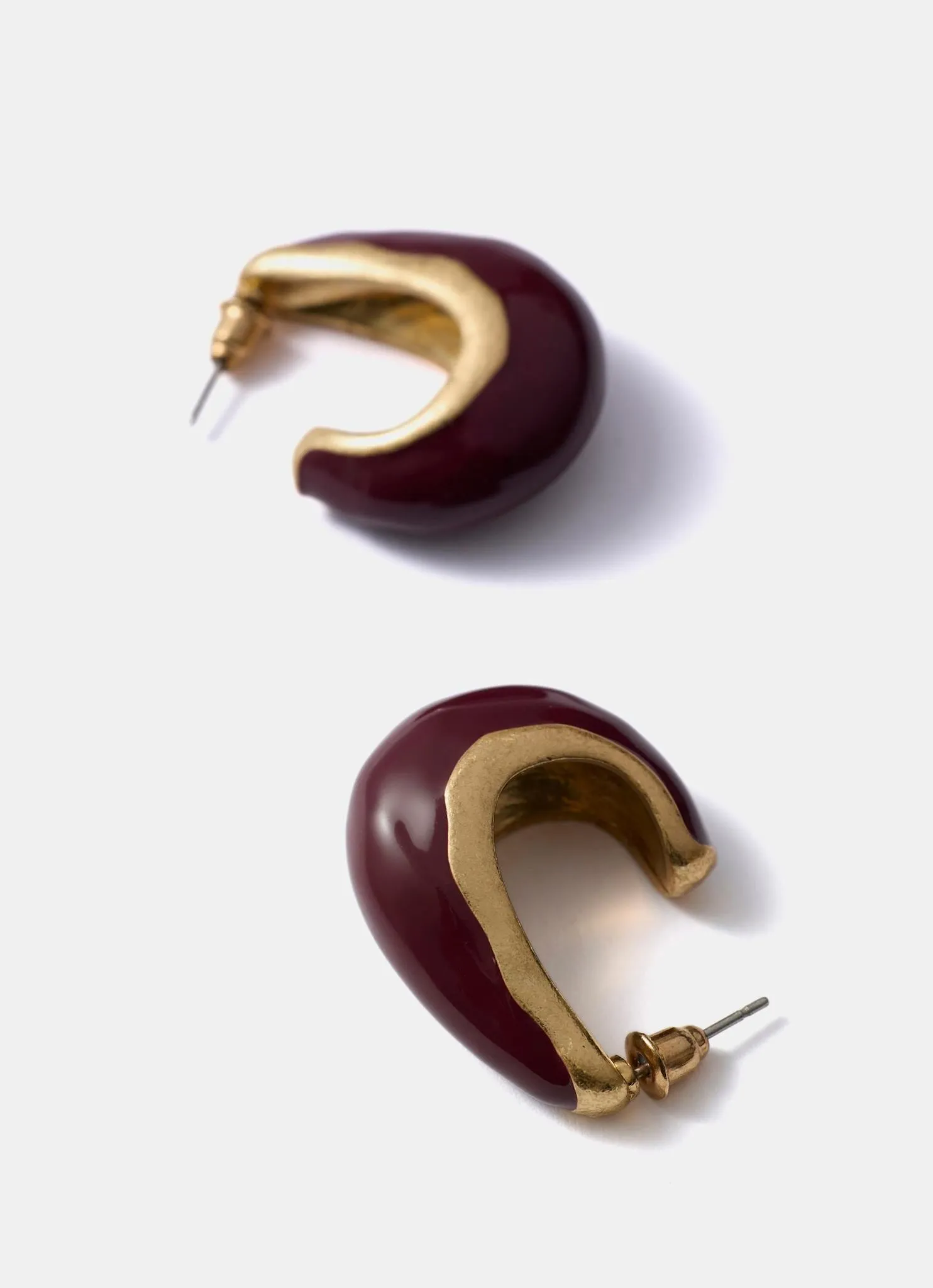 Burgundy Curved Teardrop Earrings sold by Mint Velvet product image thumbnail 2