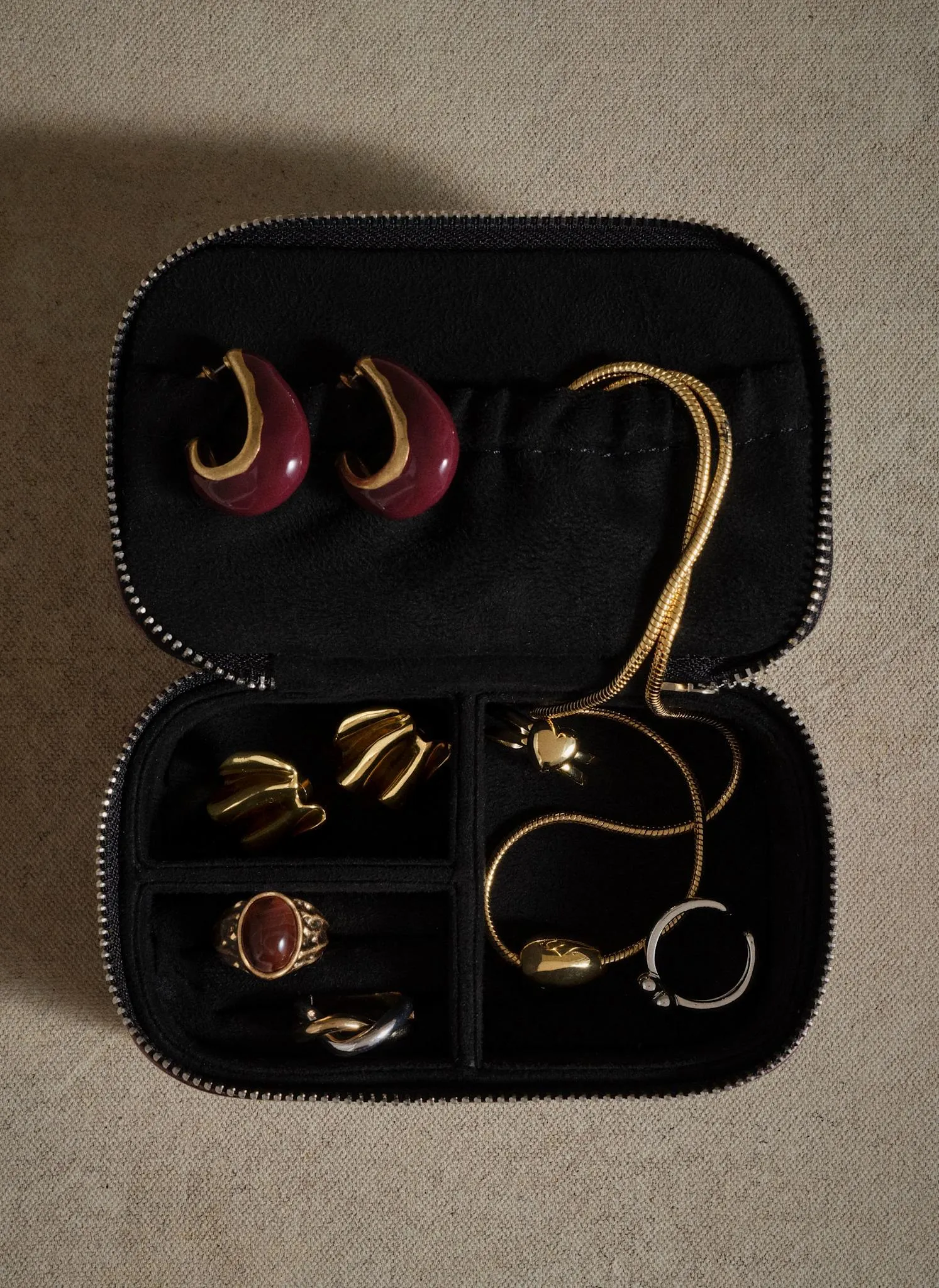 Burgundy Curved Teardrop Earrings sold by Mint Velvet product image thumbnail 4