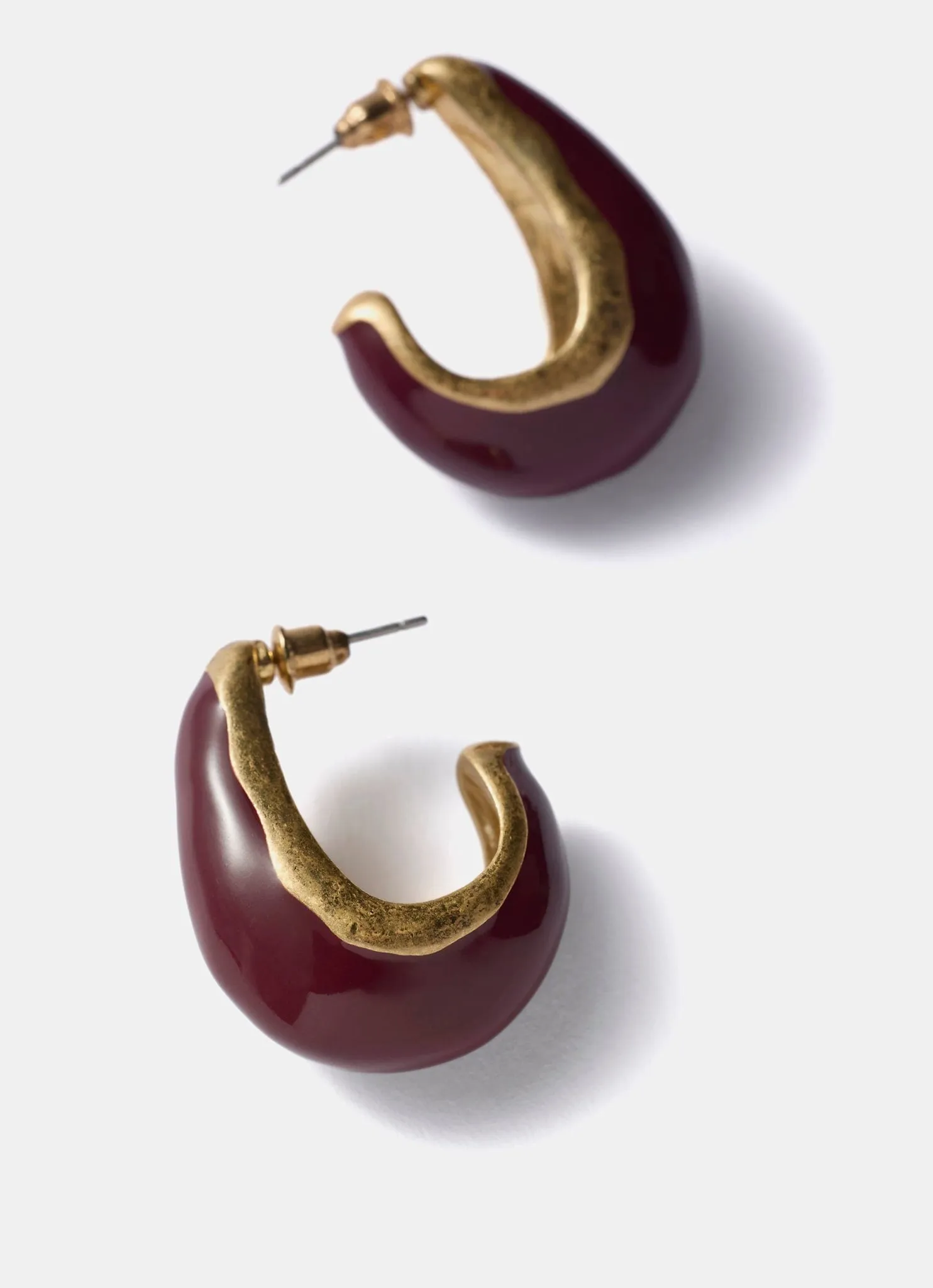 Burgundy Curved Teardrop Earrings sold by Mint Velvet product image thumbnail 3