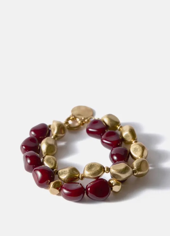 Burgundy Layered Resin Bracelet sold by Mint Velvet