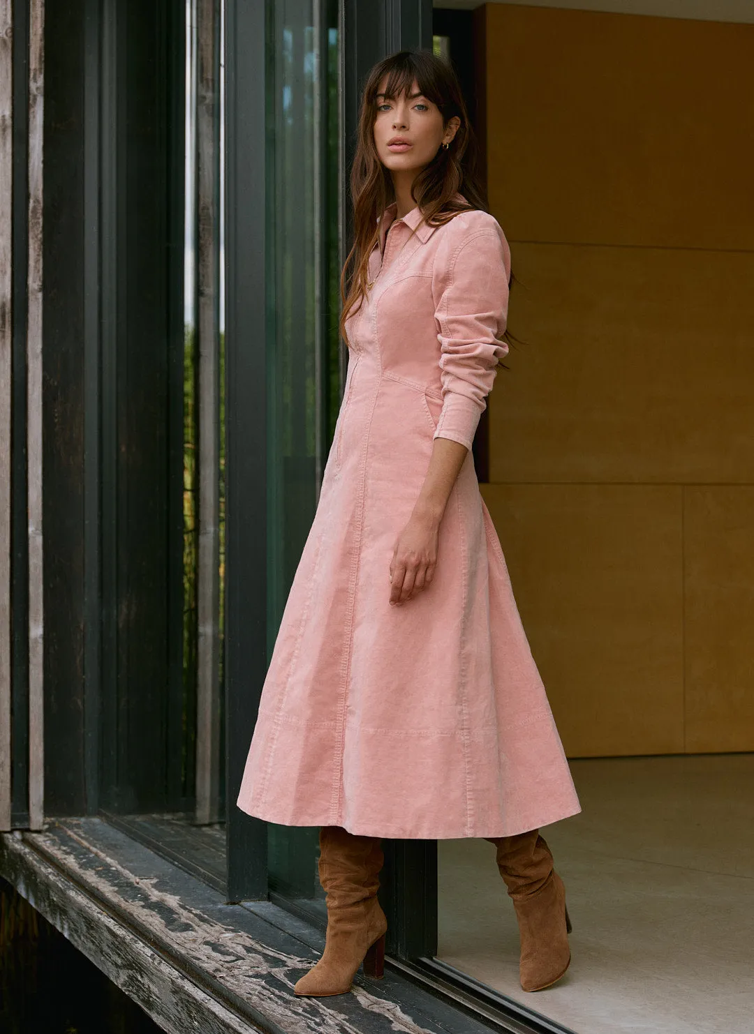 Pink Corduroy Midi Dress sold by Mint Velvet product image thumbnail 2