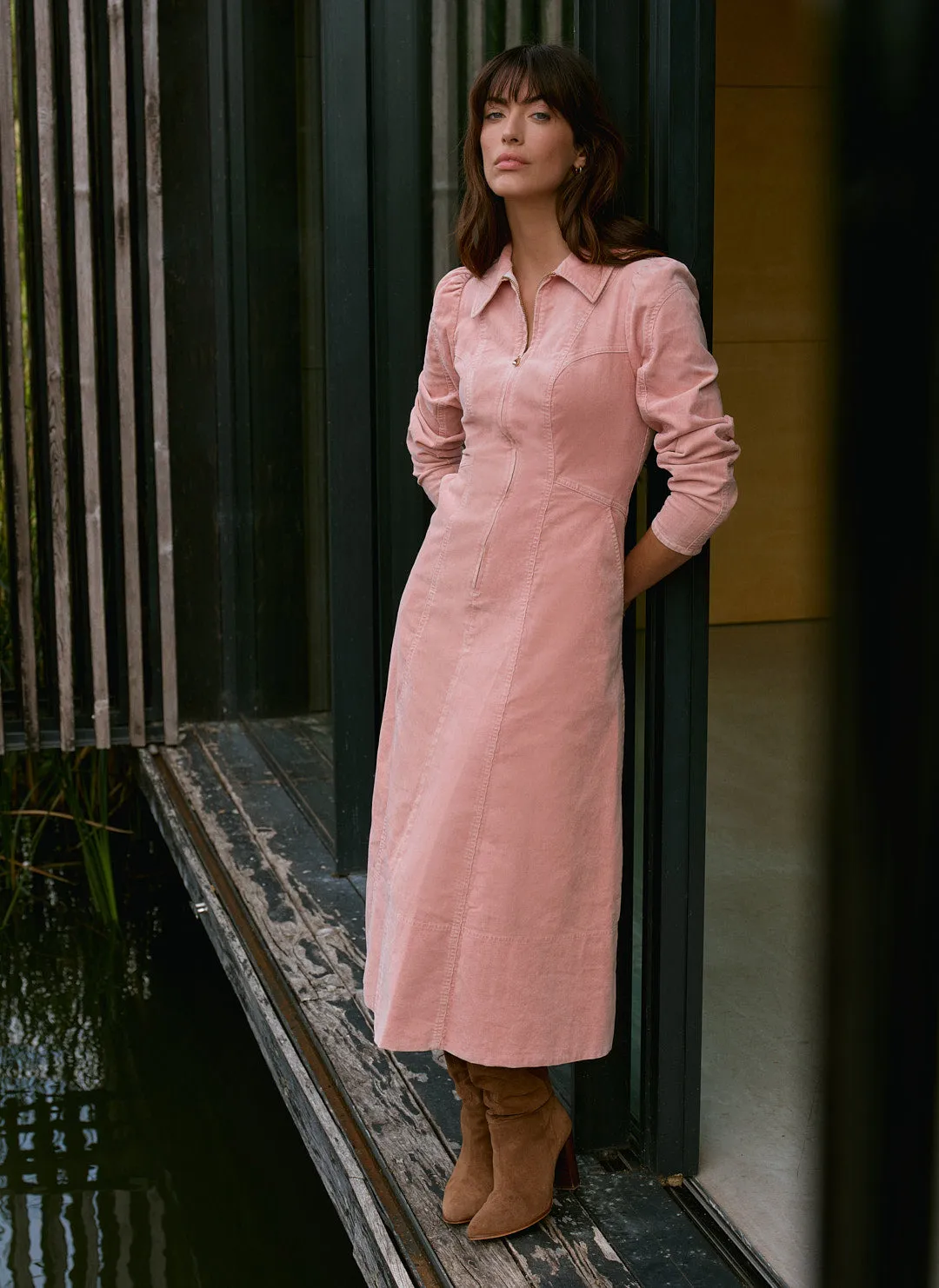 Pink Corduroy Midi Dress sold by Mint Velvet product image thumbnail 5