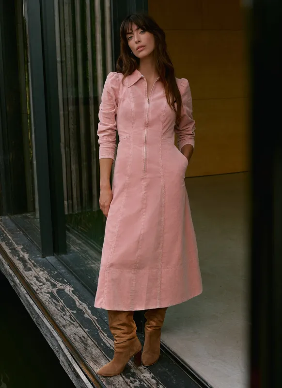 Pink Corduroy Midi Dress sold by Mint Velvet