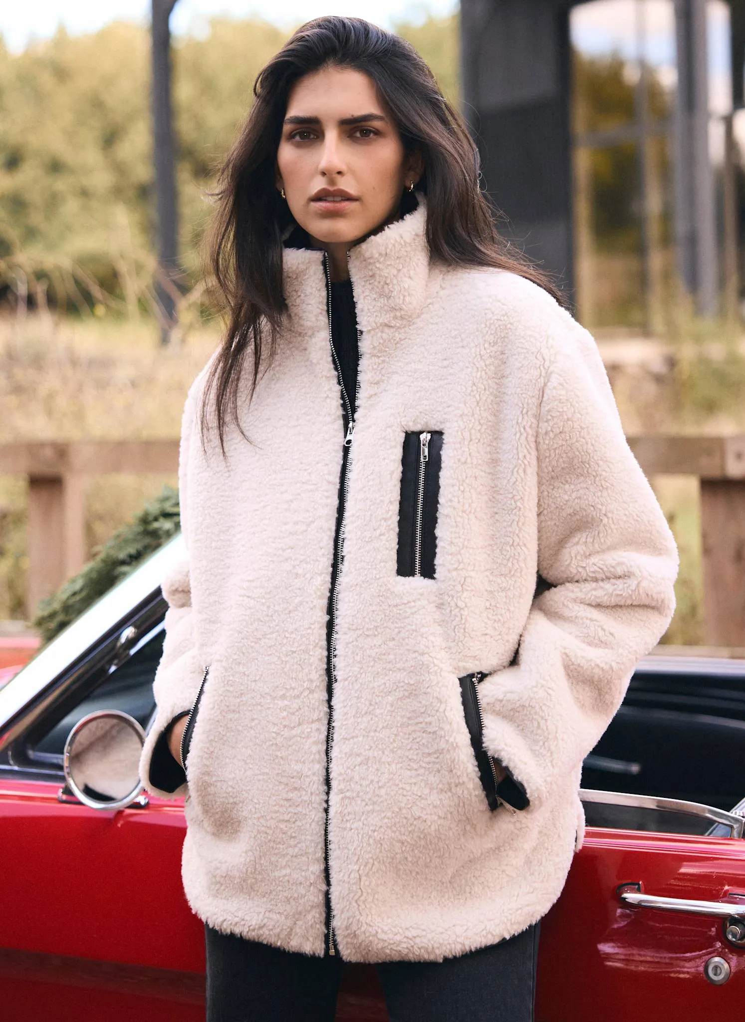 Neutral Borg Zip Jacket sold by Mint Velvet product image thumbnail 4