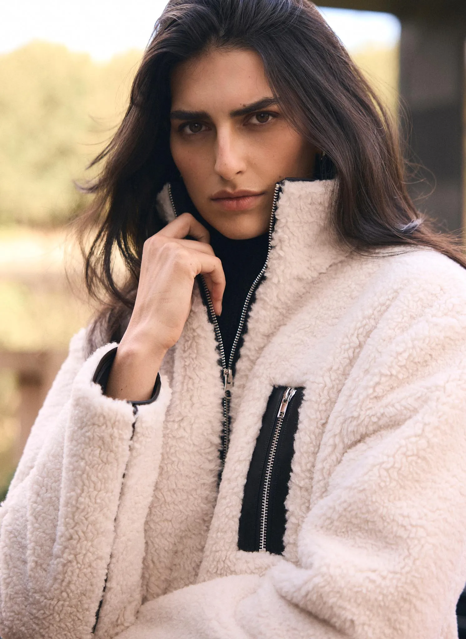 Neutral Borg Zip Jacket sold by Mint Velvet product image thumbnail 3