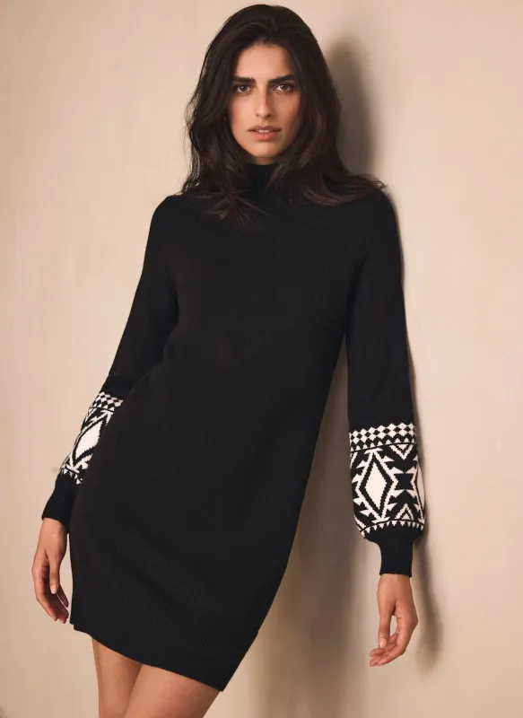 Black Graphic Sleeve Mini Dress sold by Mint Velvet