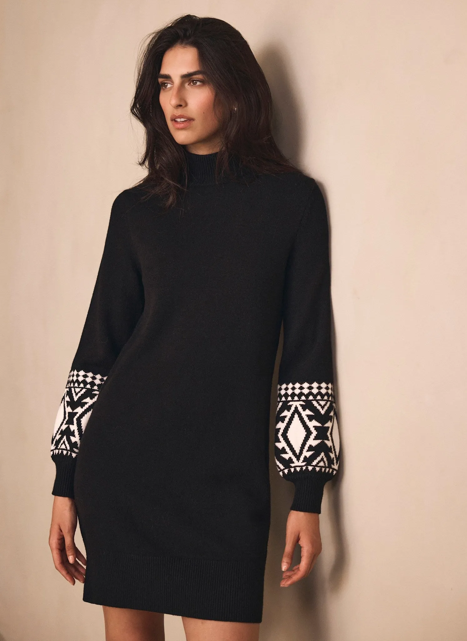 Black Graphic Sleeve Mini Dress sold by Mint Velvet product image thumbnail 4