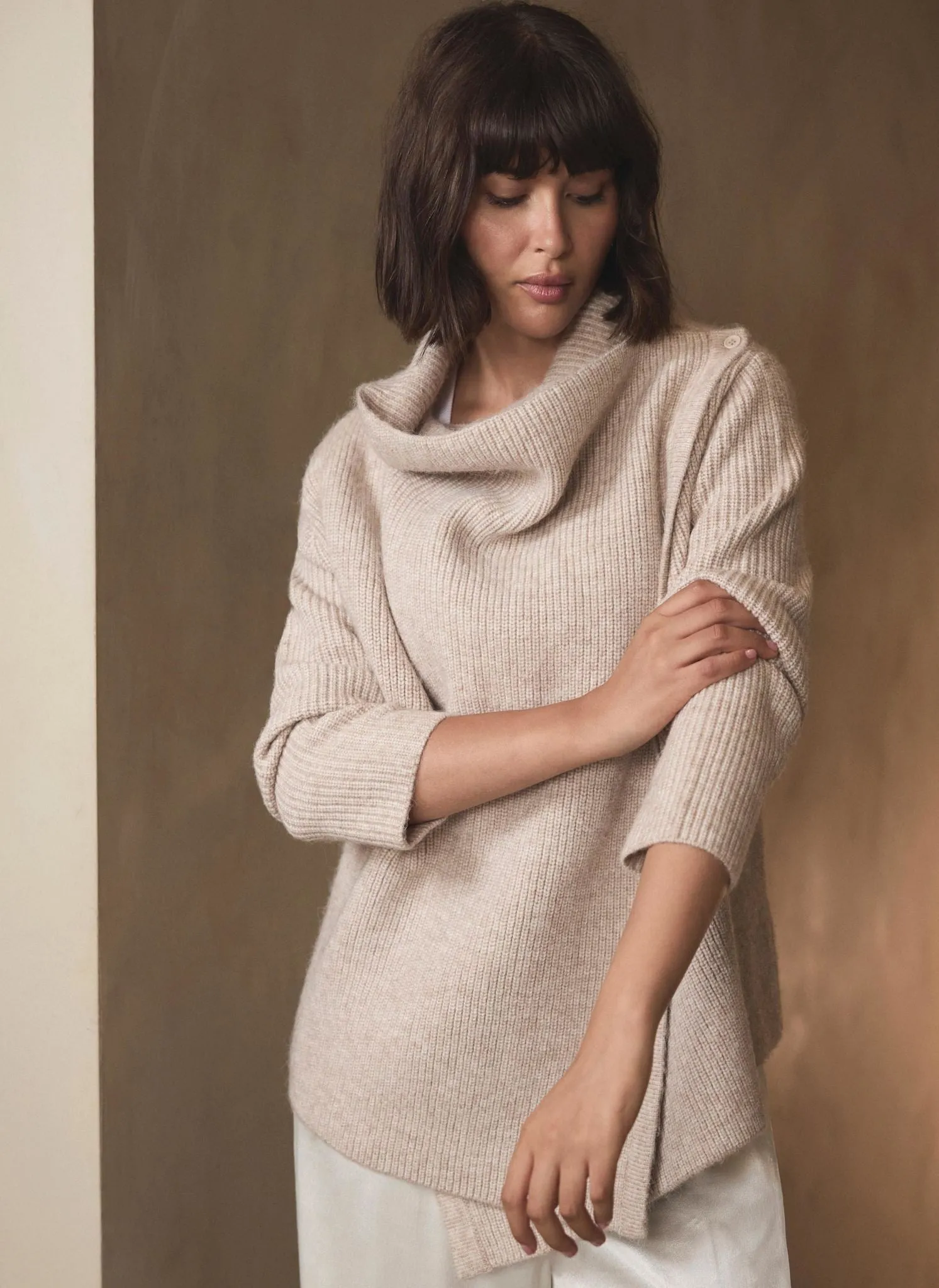 Neutral Asymmetric Knit Cardigan sold by Mint Velvet product image thumbnail 4