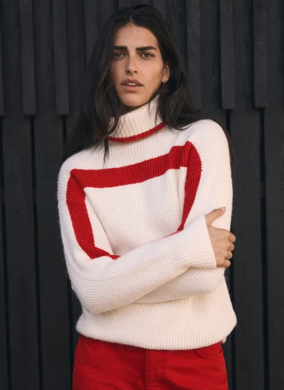 Cream Contrast Stripe Jumper sold by Mint Velvet