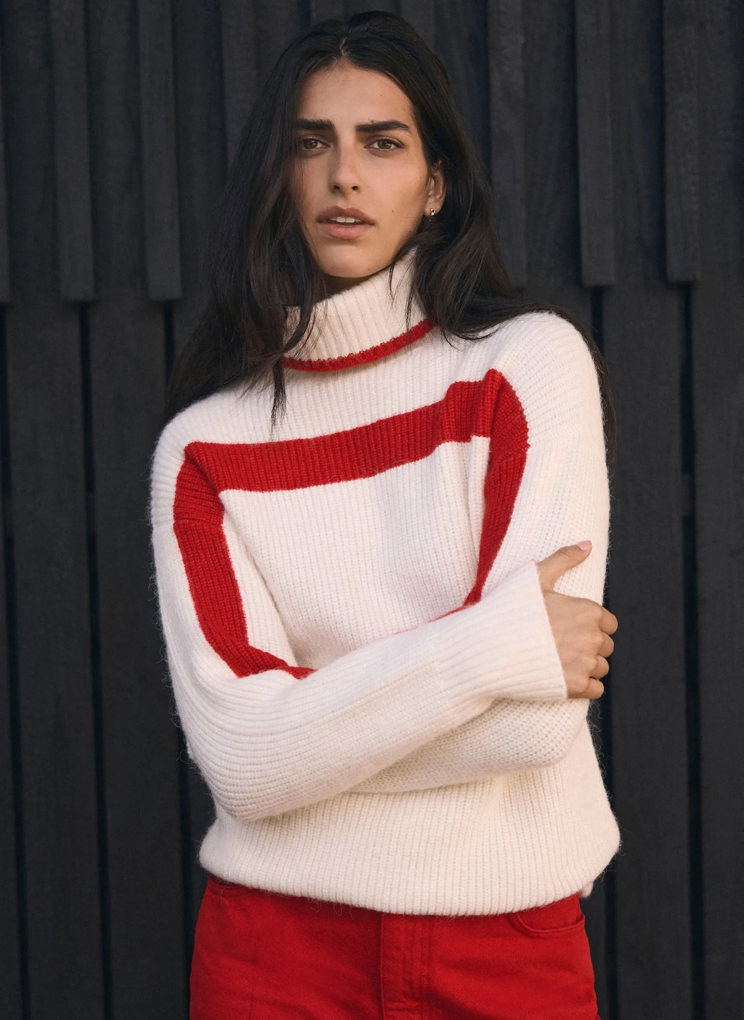 Cream Contrast Stripe Jumper sold by Mint Velvet